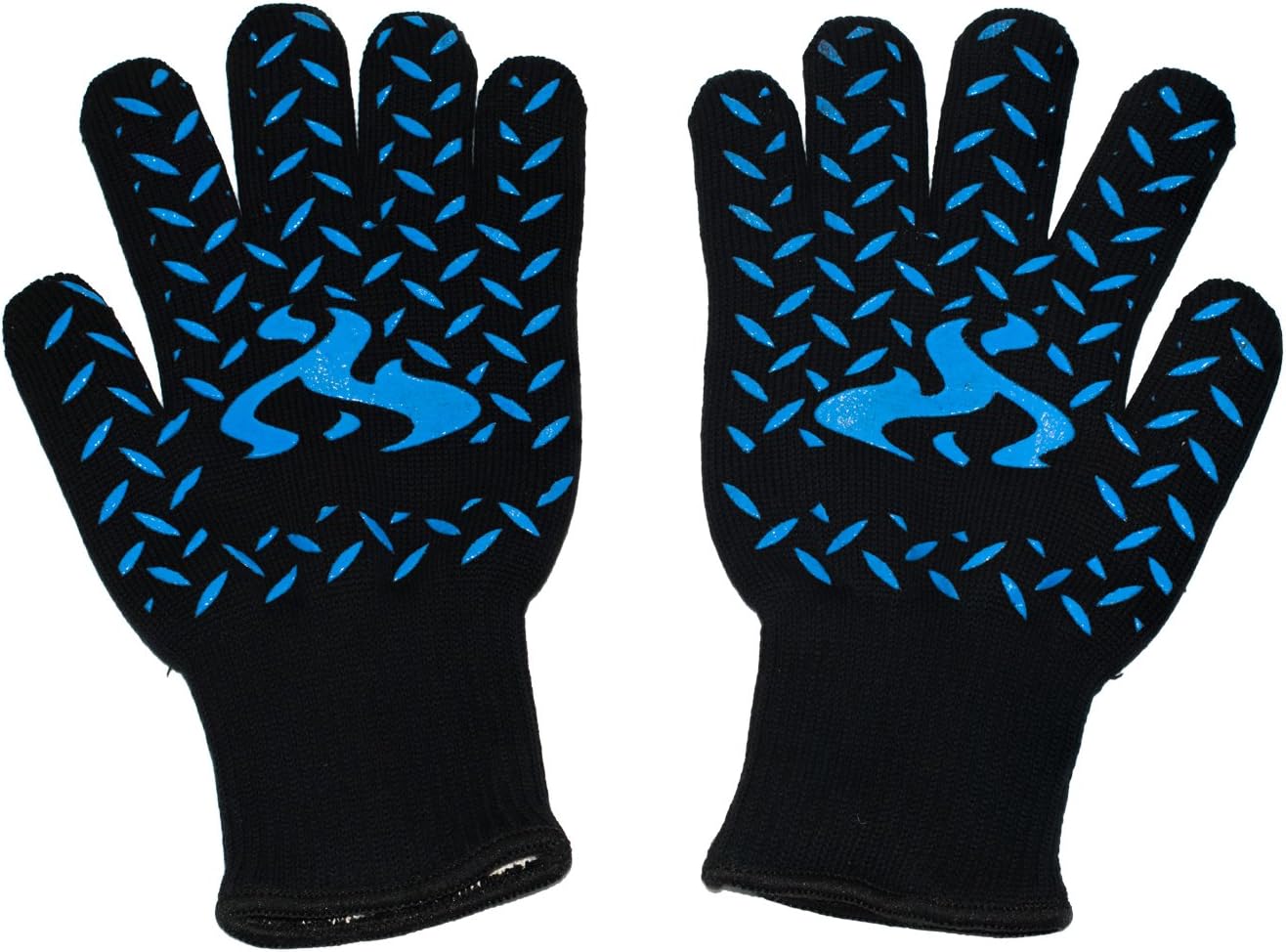 Dewsshine Silicone Oven Mitts Pot Holder Set, Heat Resistance Mini Cute Cooking Pinch Grips Lobster Pliers Model for Kitchen Use Baking Holder (Blue)