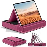KDD Tablet Pillow Stand, Multi-Angle Viewing Ipad Holder for Lap, Bed and Desk, Foldable Soft Pad Dock with Stylus Mount Compatible with Ipad Pro 12.9, 10.5, 11, Air, Mini, Phones, Books, E-Reader