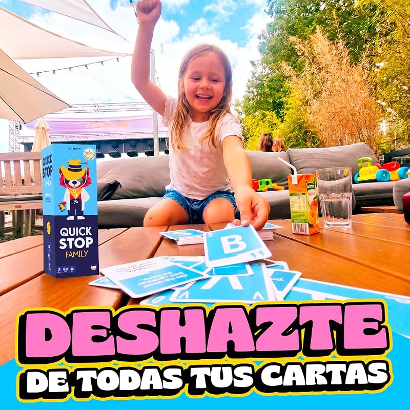 Quickstop Family – El Juego de Mesa Más Divertido para Toda la Familia | a Partir de 6 años, de 2 a 7 Jugadores y Reglas en 1 min - Juego de Viaje