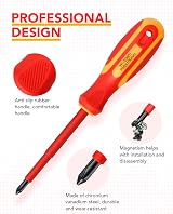 EDurable 4pcs VDE Screwdriver Set Magnetic Insulated 1000V Chrome Vanadium view 4