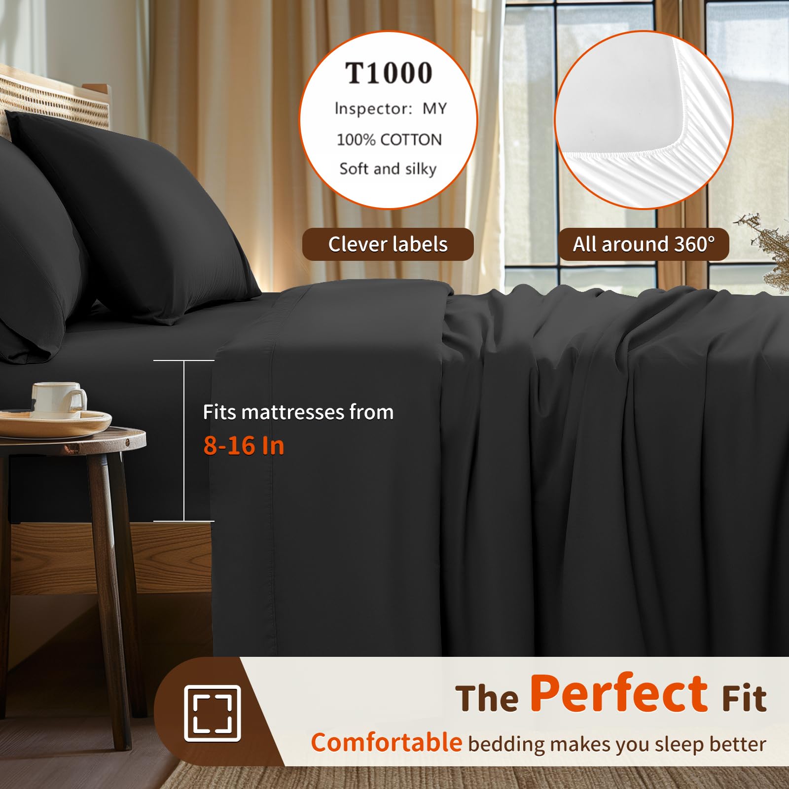 LBRO2M 1000 Thread Count 100% Egyptian Cotton