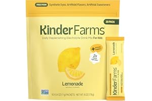 KinderFarms Electrolyte Powder for Kids and Adults - Drink Mix Hydration Packets (Lemonade, 16 Count), No Artificial Sweetene