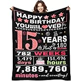 YPURTSD 15th Birthday Gifts for Teen Girls - 15 Year Old Girl Gifts - 15th Birthday Decorations for Girls - Fifteen YR Bday Gift for Girl Daughter Granddaughter Niece Sister Ideas Blanket 50"x60"