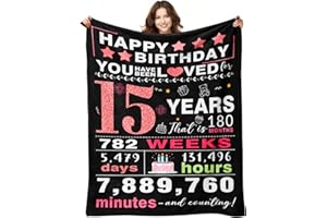 YPURTSD 15 Quinceanera Gifts - 15 Year Old Girl Gift - 15th Birthday Blankets for Girls - Teenager Girl Bday Present Ideas - 15th Birthday Decorations for Girls Blanket 50"x60"