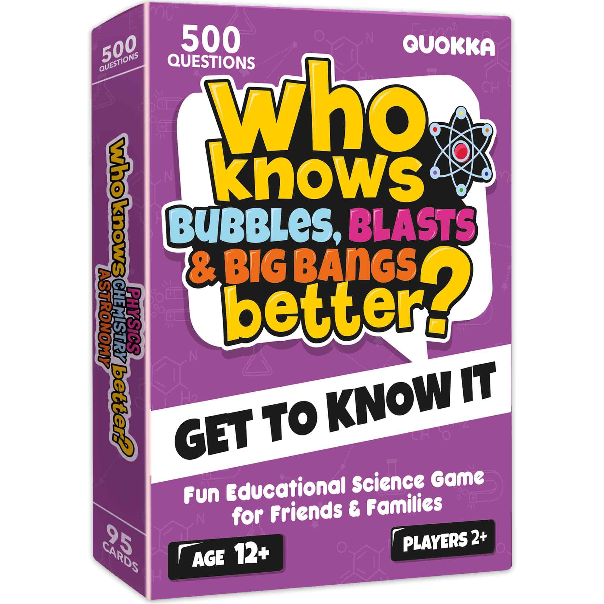 QUOKKA Trivia Card Games For Kids 8-12 - Board Games for Adults & Teens 12+ Who Knows Science & Chemistry & Physics & Astronomy Better? - Kids & Family Card Quiz - Fun & Educational Questions — image 1