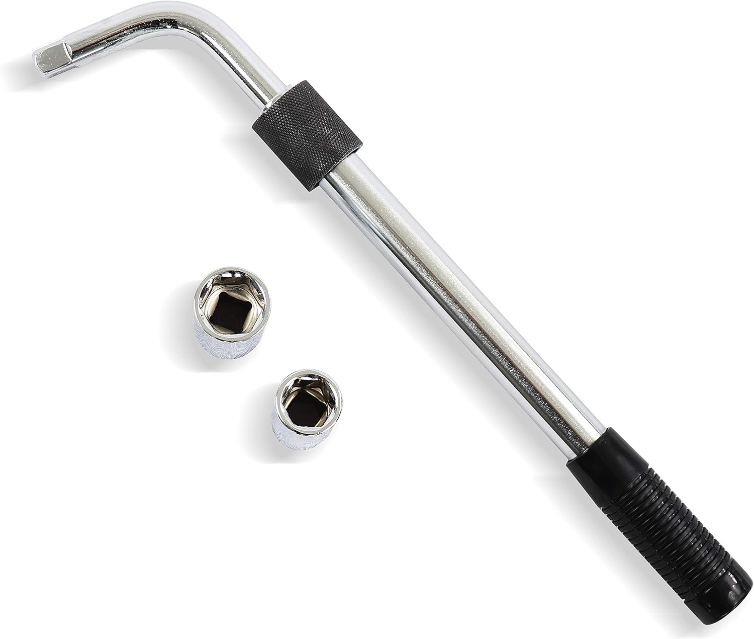 S&R 3-Piece Telescopic Wheel Nut Wrench Set, 1/2" Extendable 385-505mm with Double-Sided Sockets 17mm/19mm & 21mm/23mm