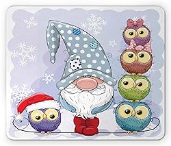 Lunarable Gnome Mouse Pad, Winter Illustration of