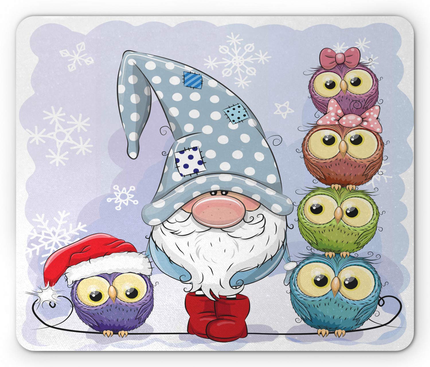 Lunarable Gnome Mouse Pad, Winter Illustration of