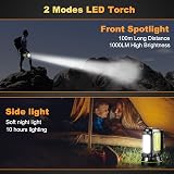 Porcyco LED Torch 1000LM Rechargeable USB 1200mAh IPX5 Waterproof 2 Modes view 4