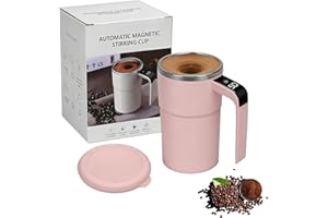 Electric Coffee Mug with a Built-In Lcd Thermometer, 13oz Automatic Self Stirring Coffee Mug, Perfect for Brewing Milk, Cocoa
