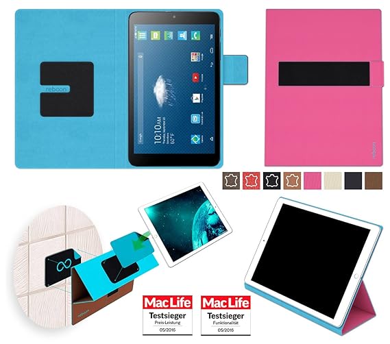 reboon Hülle für Alcatel OneTouch Pixi 3 8 Tasche Cover Case Bumper | in Pink | Testsieger