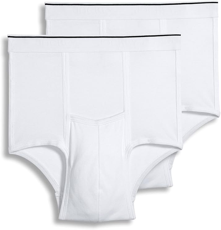 Jockey Men's Underwear Big Man Pouch Brief 2 Pack, White, 3XL at