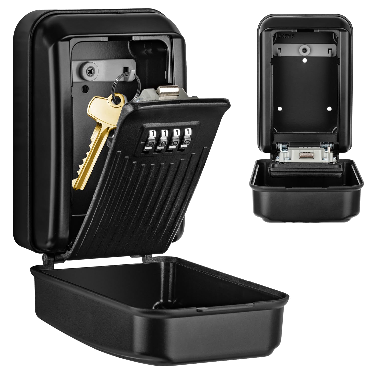 VOBUKE Key Safe Outdoor Waterproof Wall Mounted Security Large Key Lock Box Police Approved Keysafe with 4 Digit Resettable Combination Key Storage Box Zinc Alloy Key Cabinet for Home Garage School