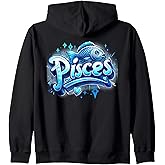 Blue Pisces Zodiac Star Sign Zip Hoodie