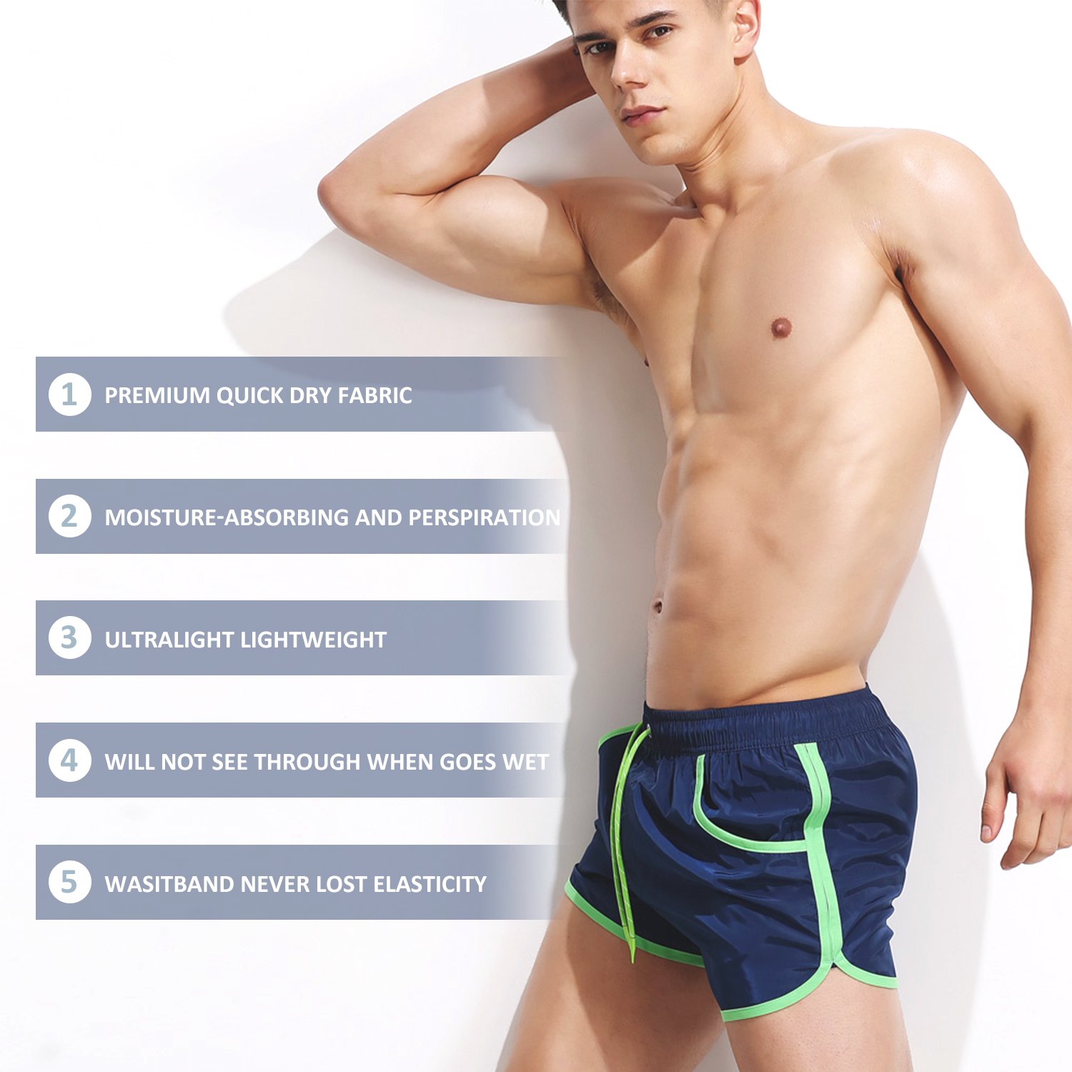 Vogyal Men\'s Athletic Running Shorts, Quick Dry Bodybuilder Boxer Workout Fit Short with Mesh Brief Lining, 2 Pockets Black US S/Tag L(Waist:30-32\