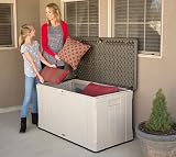 LIFETIME Heavy-Duty Outdoor Storage Deck Box Desert Sand Wood Look 439 L view 3