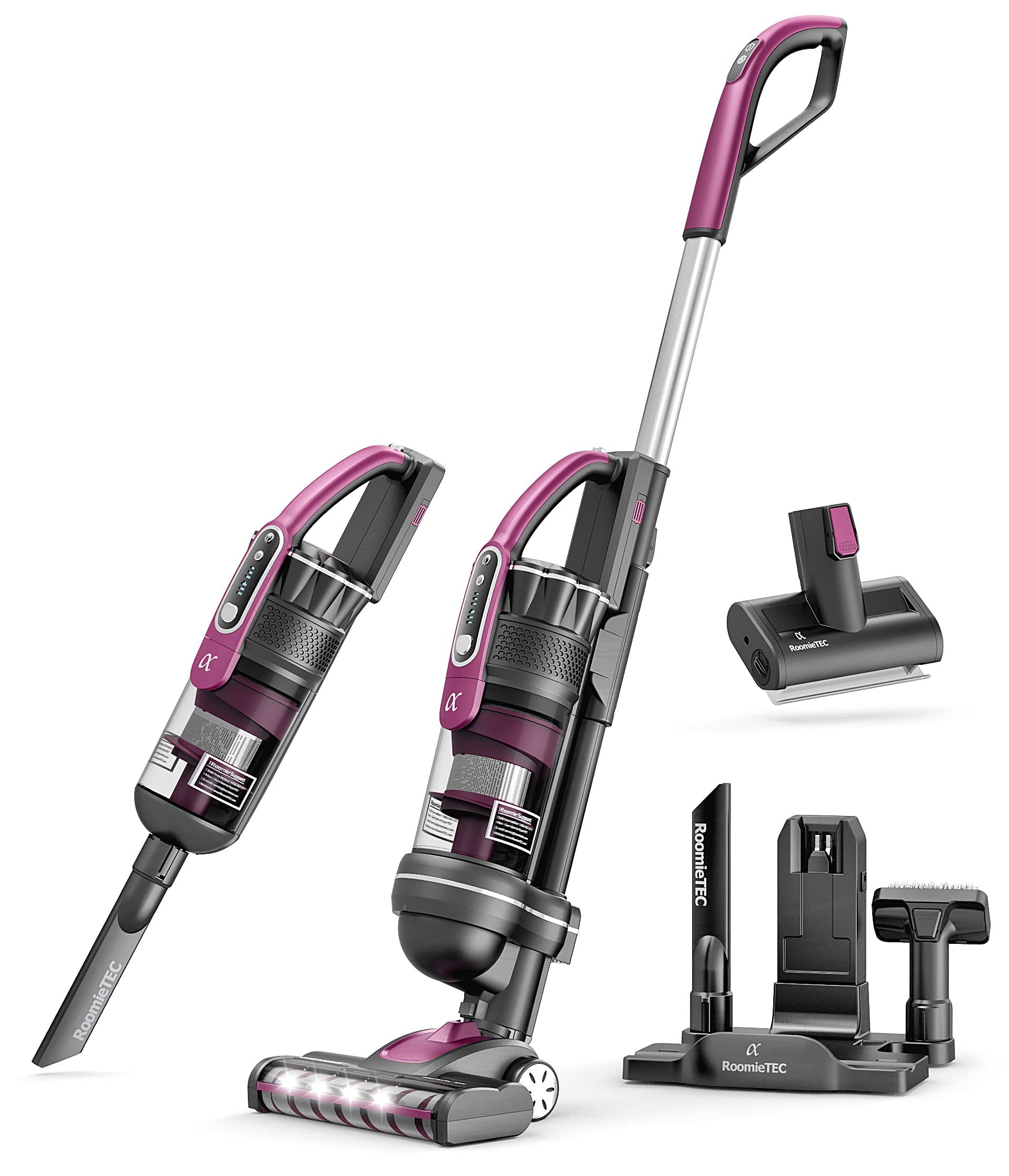 Photo 1 of **s used; it's unknown if it's missing parts and if it works 100%.*****Roomie Tec SlimVac Upright Cordless Vacuum Cleaner, Dual Motor Powerful Suction, Up to 40 min Runtime, Lightweight, Includes Pet Brush for Hair, HEPA Filter, Ideal for Home Cleaning, C