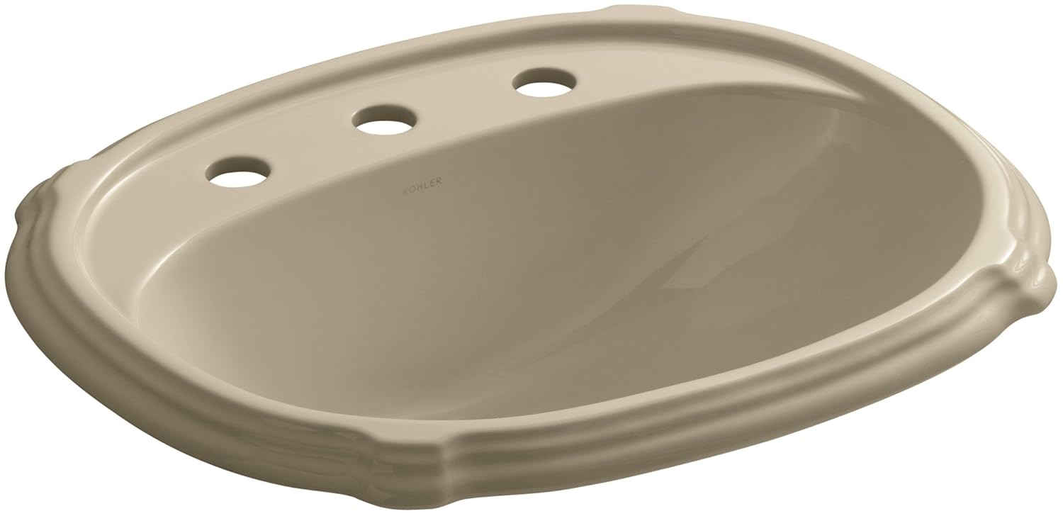 KOHLER K2189833 Portrait SelfRimming Bathroom Sink, Mexican Sand