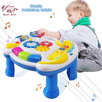 homof Baby Toys Musical Learning Table 6 Months up-Early Education Music Activity Center Game Table Toddlers,Infant,Kids Toys for 1 2 3 Years Old Boys & Girls- Lighting & Sound (New Gifts)