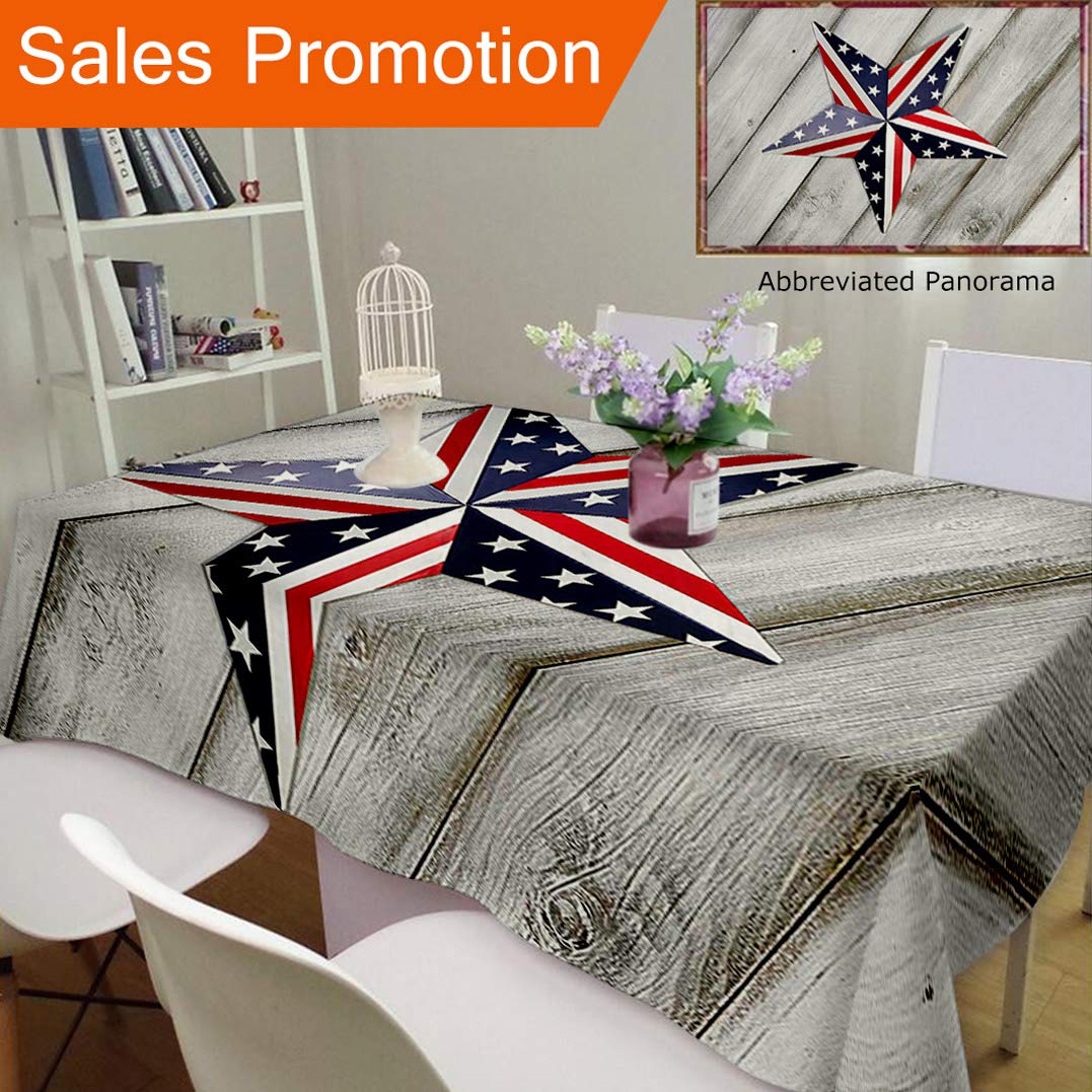 Amazon Com Unique Design Cotton And Linen Blend Tablecloth 4th Of