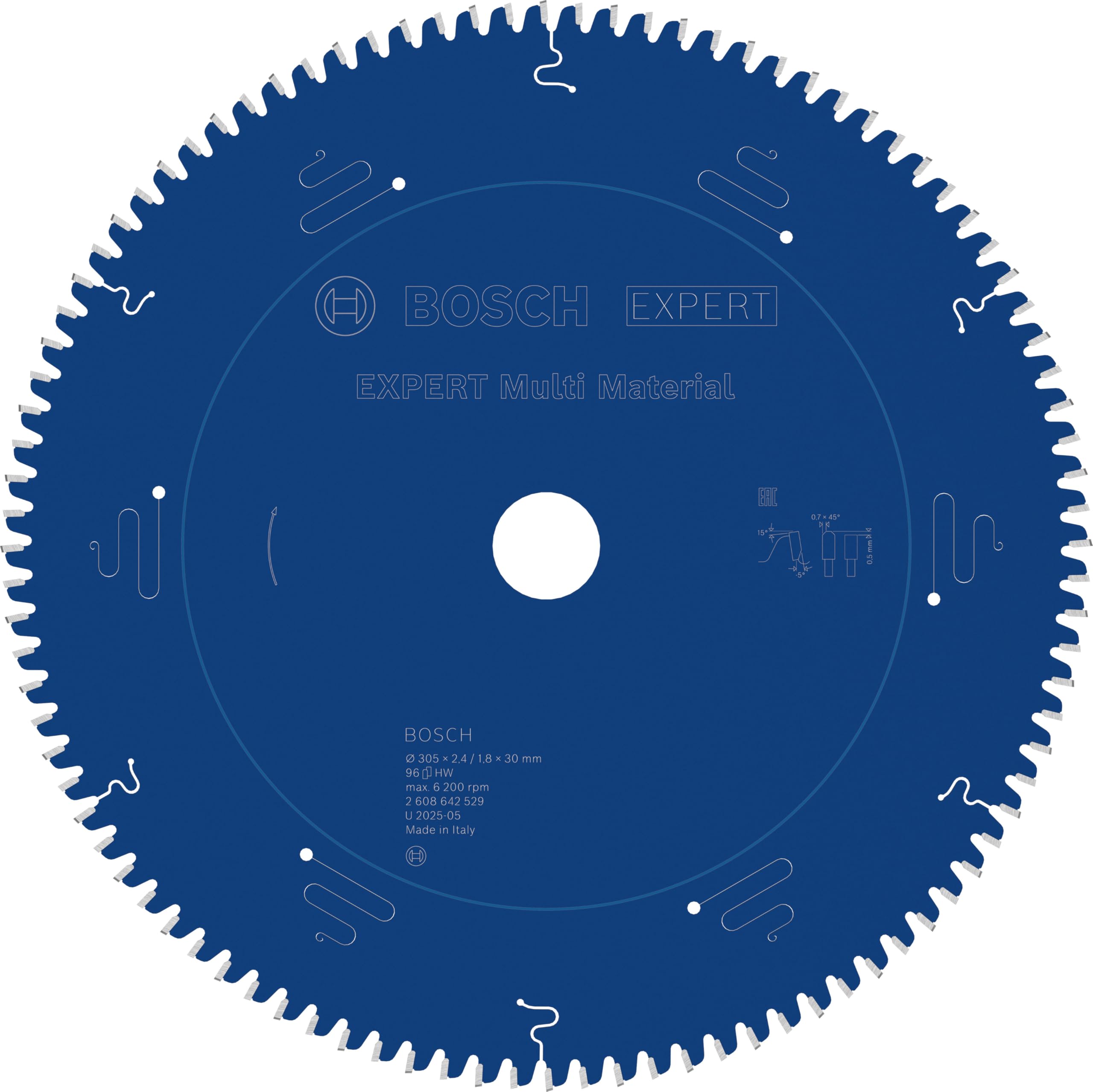 Bosch 1x Expert Multi Material Corded Circular Saw Blade for Mitre Saw (for Aluminium, Plastics, Ø mm, Professional Accessory Mitre Corded Circular Saw)