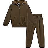 Quad Seven Toddler Boys Sweatsuit Set - 2 Piece Fleece Zip Up Hoodie and Basic Solid Jogger Boys Pants with Pockets (2T-7)