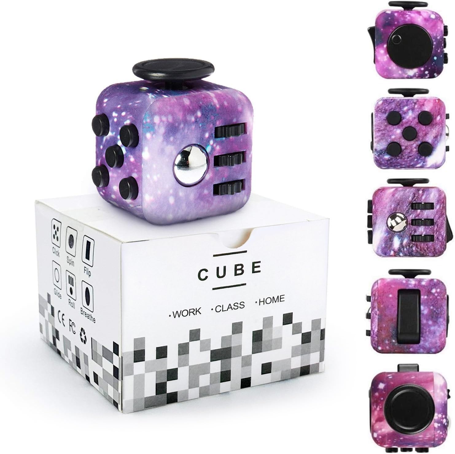Yetech Galaxy Fidget Toy Cube Toy with Click Ball, Anti-Stress Toy Anti-anxiety Toy, Stress Reliever, Gift for kids Adults