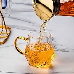 AEFPOYMXU 10 oz Clear Glass Espresso Cups Set of 2