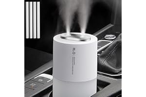 xuenair Dual-Spray Car Humidifier, Wireless Cool Mist Humidifier for Car Train Travel Plant Home Baby Kids Bedroom Hotel Offi