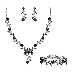 BriLove Women's Wedding Jewelry Set Leaf Cluster