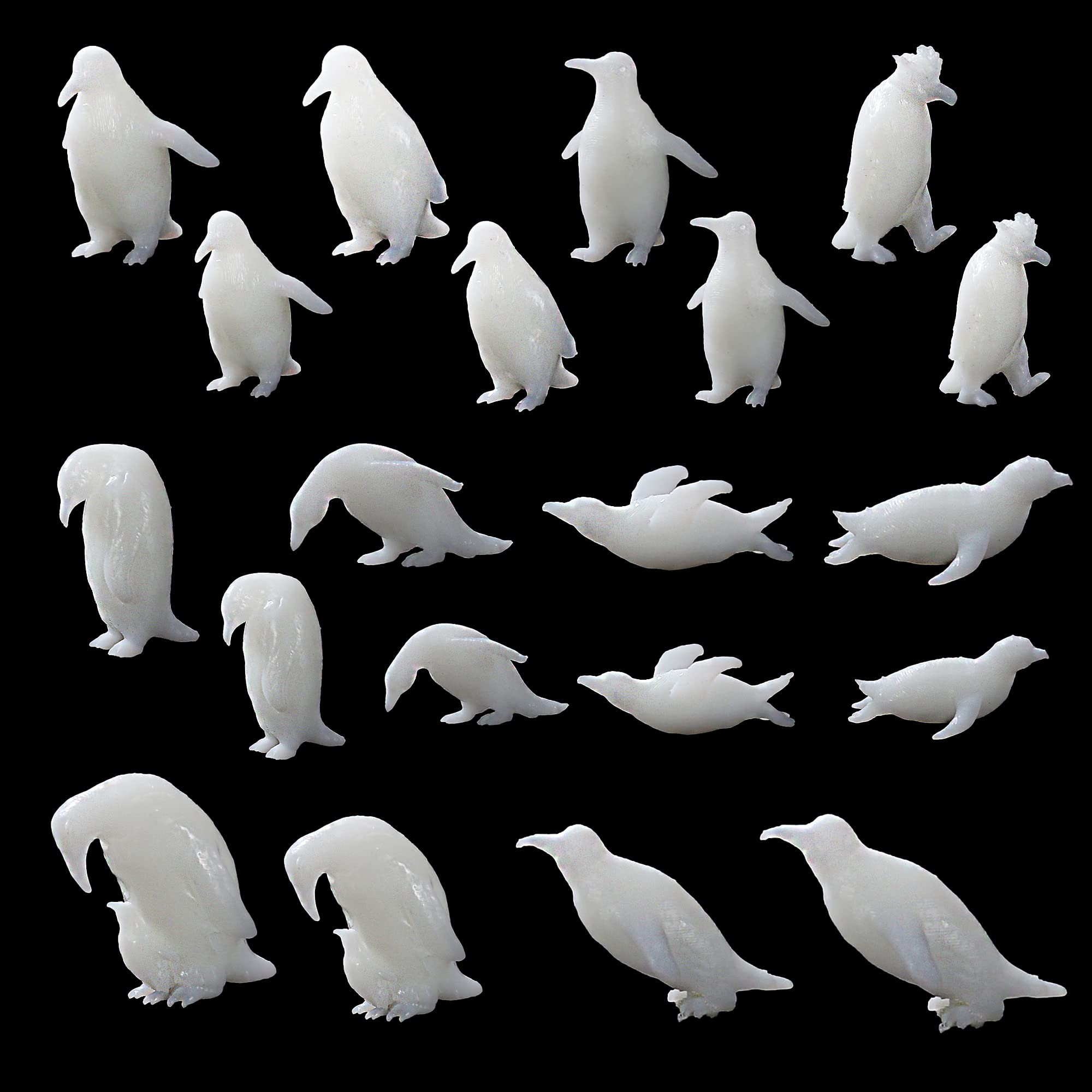 Woohome 20 Pieces Silicone Resin Mold 3D Resin Filler 3D Mini Plastic Penguin Resin for DIY Crafts Jewelry