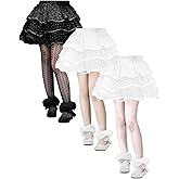 Fourluoo 3 Pairs Girls Lace Girls Fishnet Tights Kids Sheer Tights Stockings Hollow Dance Pantyhose
