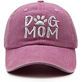 Waldeal Women's Embroidered Dog Mom Hat Adjustable Denim Baseball Cap