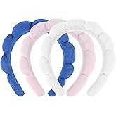 ACO-UINT 3 Pack Spa Headbands for Washing Face, Skincare & Makeup, Terry Cloth Headbands with Puffy Cloud Design, One Size Fi