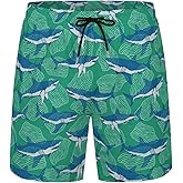 WTLDEX Funny Men's Swimwear Board Shorts with Compression Liner, Quick Dry Swim Trunks with Backside Zipper Pockets