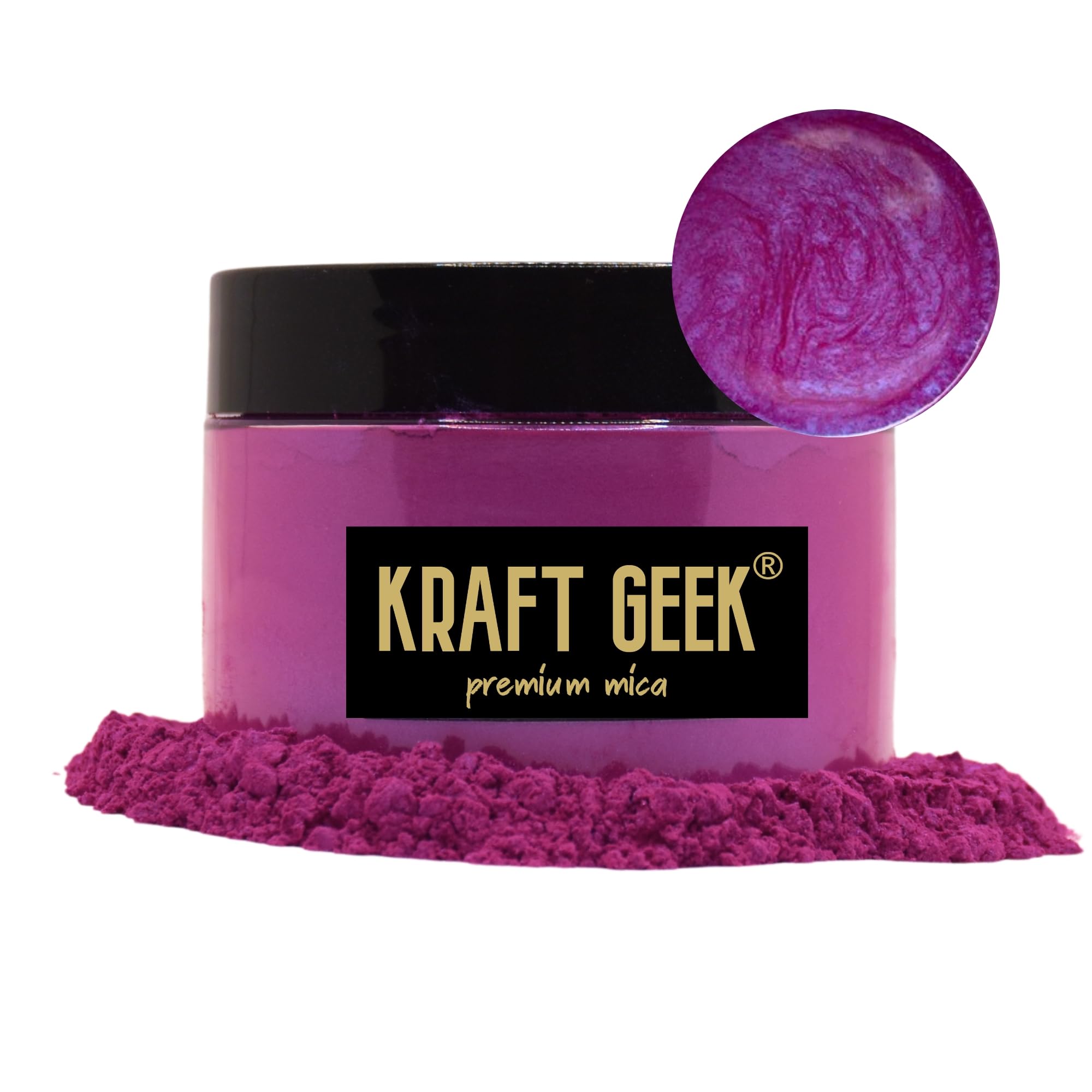 Magenta Premium Mica Powder 50g. Powder Dye for Epoxy Resin Pigment Natural Soap Colouring, Candle, Slime, Bath Bombs, Makeup, Nail, Fabric, Fabric dye, Wax Melts etc. (Pink)