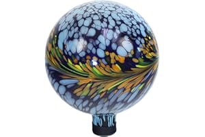 Echo Valley 8128 Peacock Burst Gazing Globe for Home, Garden, or Patio Decoration, Blue/White, 10 inches