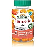 Jamieson Turmeric Gummies Mango Orange Flavour, Provides Natural Joint Pain Relief and Supports Inflammation, Potent Antioxid