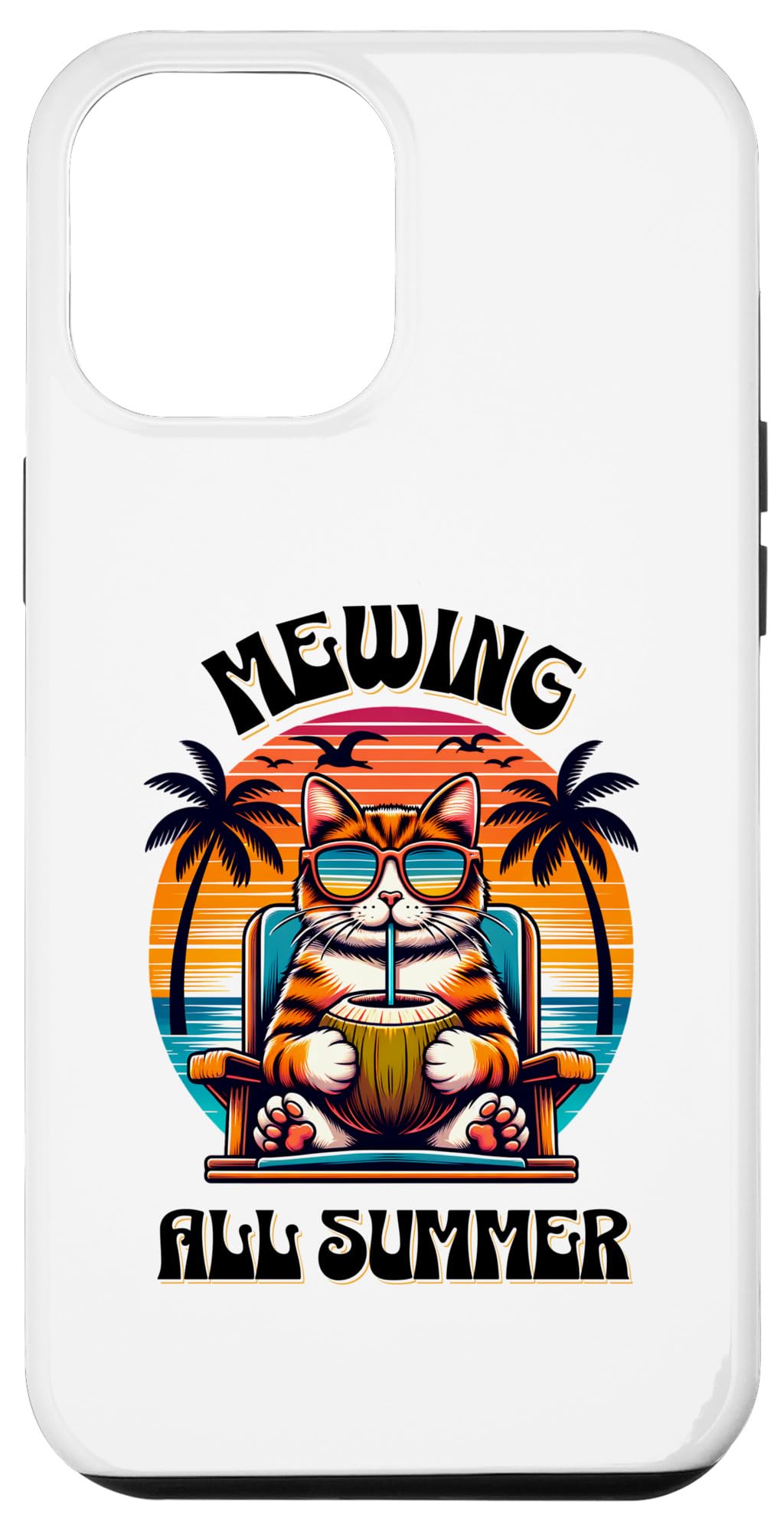 iPhone 15 Pro Max Funny Cat Meme Mewing LooksMax Meowing All Summer Meme Tee Case