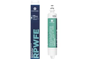 GE RPWFE Refrigerator Water Filter, Genuine Replacement Filter, Certified to Reduce Lead, Sulfur, and 50+ Other Impurities, R