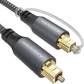 WARRKY Optical Audio Cable [Nylon Braided, Aluminum Case] Gold Plated Optical Cable for Home Theater, Digital Audio Fiber Opt