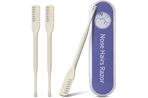 BEZOX Manual Nose Hair Trimmer (Pack of 3) - Rotating Nasal Hair Razor Cutter with Ear Picker for Women and Men - Portable Nostril Hair Remover Tools