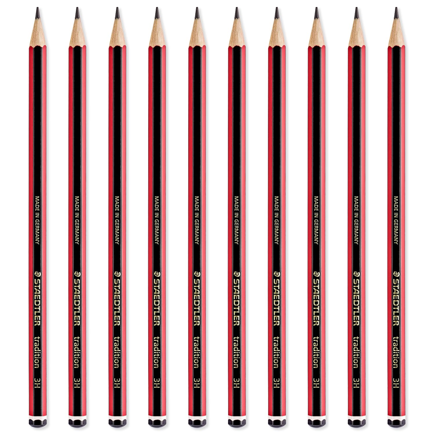 STAEDTLER Tradition Pencil - Drawing Sketching Art - Pack of 10 Pencils - Grade 3H