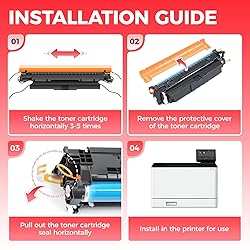 T12 T12L Toner Cartridge Set 4-Pack with chip High