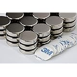 20 PCS High Strength Neodymium Magnets with Double Sided Adhesive, for Crafts, Hobbies, Whiteboard, Fridge Magnets, Camping, 