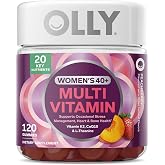 OLLY Women's 40+ Multi Gummies, K2, CoQ10, Peach Berry - 120 Count | Women's Wellness Support, A Multitasking Blend of Vitamins A, C, D, E, Bs, Biotin, No Synthetic Colors or Flavors