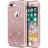 iPhone 8 Plus Case, iPhone 7 Plus Case, Hython Heavy Duty Defender Protective Case Bling Glitter Sparkle Hard Shell Armor Hyb