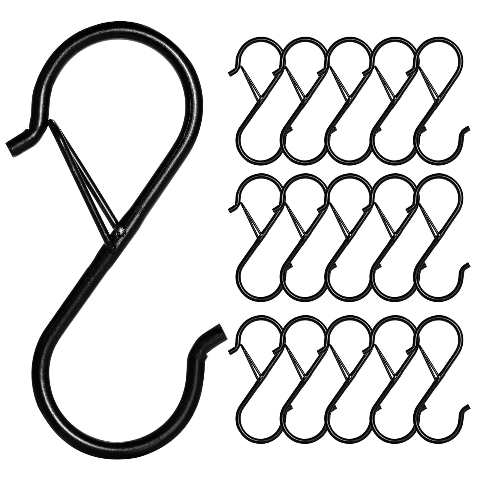 FSAH 35 Pcs S Hooks for Hanging Safety Buckle, 3.5