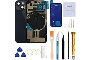 Perzework Rear Back Glass Replacement for iPhone 14 6.1-inches with Reparing Toolkit and All Necessary Parts (Midnight Black)