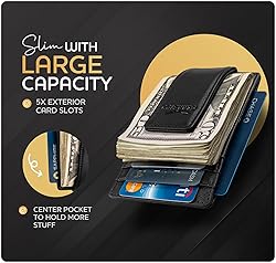 Money Clip Leather Wallet For Men Slim Front Pocket